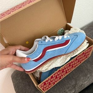 Vans Red and Blue Low-Top Sneakers